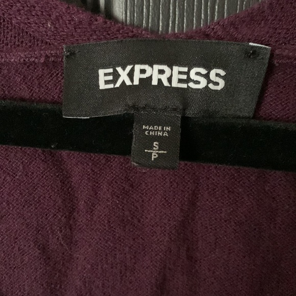Small Express Plum V Neck Sweater - Picture 2 of 3